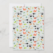 Niedliche Rustikale Waldtiere Kinderdusche Einladung (Rückseite)