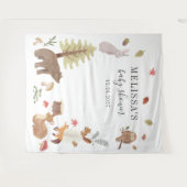 Niedliche Rustikale Waldtiere Kinderdusche Wandteppich (Vorderseite (Horizontal))