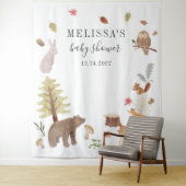 Niedliche Rustikale Waldtiere Kinderdusche Wandteppich (Beispiel)
