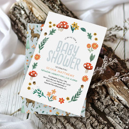 Niedliche & rustikale Waldwald-Land Boys Kinderdus Einladung