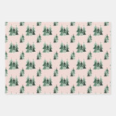 Niedliche rustikale Weihnachtsbaumen Geschenkpapier Set (Vorderseite 2)