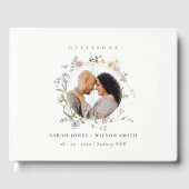 Niedliche Rustikale Wiesenblumenzeremonie Foto Hoc Gästebuch (Vorderseite)