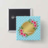 Niedliche Rustikale Wiesenblüte Foto Mütter Tag Button (Vorne & Hinten)