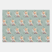 Niedliche rustikale Winterwaldlandtiere Kinderdusc Geschenkpapier Set (Vorderseite 2)