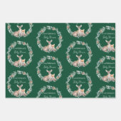 Niedliche rustikale Winterwaldlandtiere Kinderdusc Geschenkpapier Set (Vorderseite)