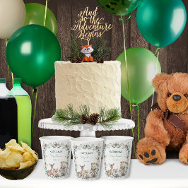 Niedliche rustikale Winterwaldlandtiere Kinderdusc Pappbecher