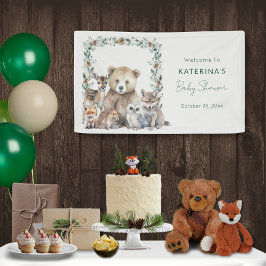 Niedliche rustikale Woodland Animals Kinderdusche Banner