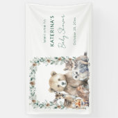 Niedliche rustikale Woodland Animals Kinderdusche Banner (Vertikal)