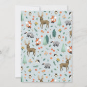 Niedliche rustikale Woodland Animals Kinderdusche Einladung (Rückseite)