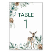 Niedliche rustikale Woodland Deer Baby Dusche Tischnummer (Vorderseite)