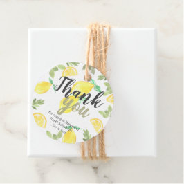 Niedliche rustikale Zitronenbabydusche für Anhänge Geschenkanhänger