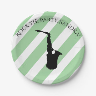 Niedliche sächsische Rock and Roll Musikinstrument Pappteller