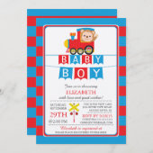 Niedliche Safari Affen Baby Dusche Einladung (Vorne/Hinten)