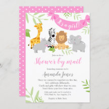 Niedliche Safari Animals Baby Dusche Mädchen Einla