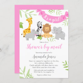 Niedliche Safari Animals Baby Dusche Mädchen Einla Einladung