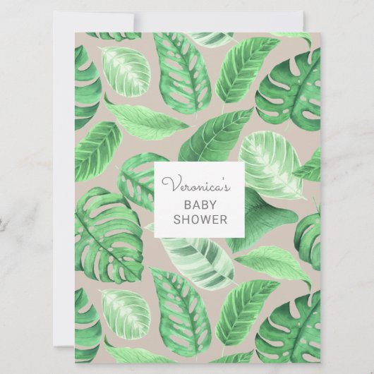 Niedliche Safari Animals Baby Dusche Telefonkarte Einladung (Rückseite)