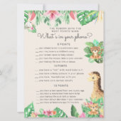 Niedliche Safari Animals Baby Dusche Telefonkarte Einladung (Vorderseite)