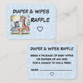 Niedliche Safari Animals Boy Baby Diaper Raffle Begleitkarte