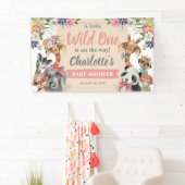 Niedliche Safari Animals Wild One Girl Baby Dusche Banner (Insitu)