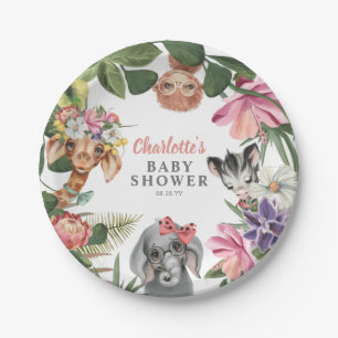 Niedliche Safari Animals Wild One Girl Baby Dusche Pappteller