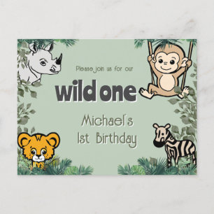 Niedliche Safari Animals Wild One Postkarte