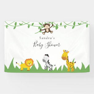 Niedliche Safari Baby Dusche Hintergrund Jungle An Banner