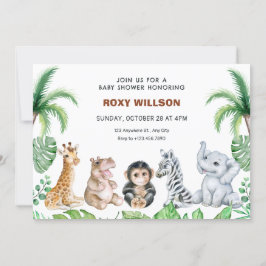 Niedliche Safari Babydusche Einladung