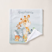 Niedliche Safari-Dschungeltiere Badhandtuch Set (Waschlappen)