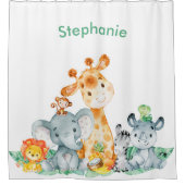 Niedliche Safari-Dschungeltiere Duschvorhang (Vorderseite)