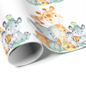 Niedliche Safari-Dschungeltiere Geschenkpapier (Rolleneckpunkt)