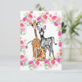 Niedliche Safari-Freunde giraffe zebra tiger Gebur (Stehend Vorderseite)