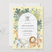 Niedliche Safari-Gender-Neutraldusche Einladung (Vorderseite)