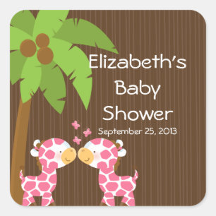 Niedliche Safari-Giraffen-mehrfache Quadratischer Aufkleber