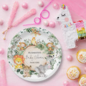 Niedliche Safari Grünpflanzen Jungle Baby Animals  Pappteller (Party)