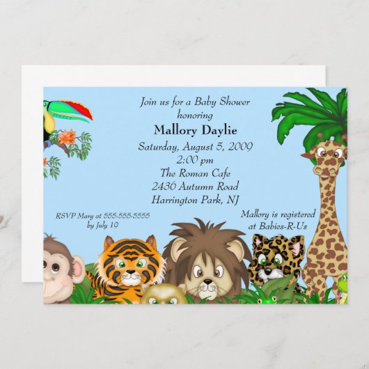 Niedliche Safari ist es eine Einladung (Vorne/Hinten)