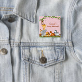 Niedliche Safari Jungle Animal Girl Babydusche Button (Beispiel)