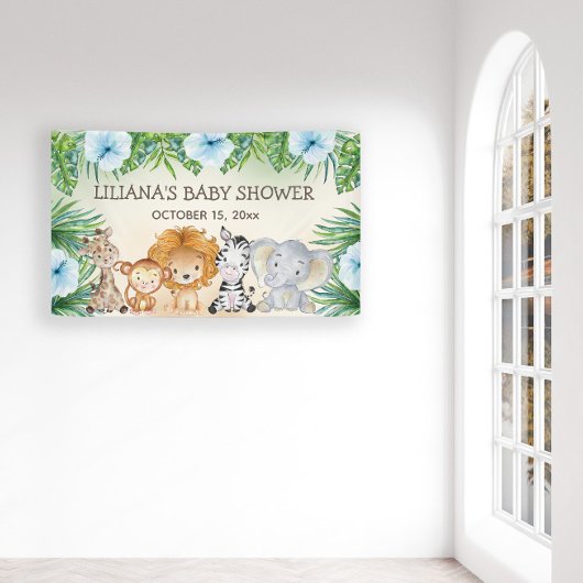 Niedliche Safari Jungle Animals Kinderdusche Banner