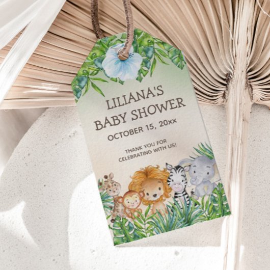 Niedliche Safari Jungle Animals Kinderdusche Geschenkanhänger