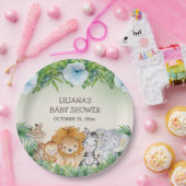 Niedliche Safari Jungle Animals Kinderdusche Pappteller (Party)