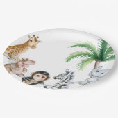 Niedliche Safari Pappteller (Schrägansicht)