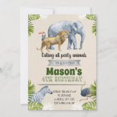 Niedliche Safari-Party Einladung (Vorderseite)