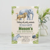 Niedliche Safari-Party Einladung (Stehend Vorderseite)