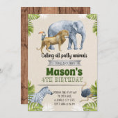 Niedliche Safari-Party Einladung (Vorne/Hinten)