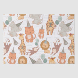 Niedliche Safari Party Tiere Seidenpapier