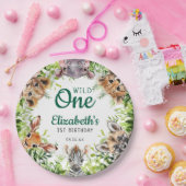 Niedliche Safari-Tiere 1. Geburtstag Pappteller (Party)