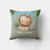 Niedliche Safari Tiere 2 Seiten Giraffe Löwe Kinde Kissen (Rückseite)