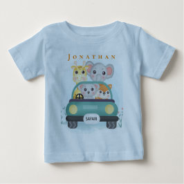 Niedliche Safari-Tiere auf einen Spaziergang mache Baby T-shirt
