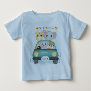 Niedliche Safari-Tiere auf Reisen persönlich mache Baby T-shirt