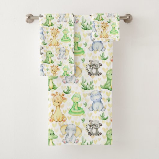 Niedliche Safari Tiere Badetuch Set (Insitu)