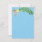 Niedliche Safari-Tiere | Blue Baby Boy Dusche Dankeskarte (Rückseite)